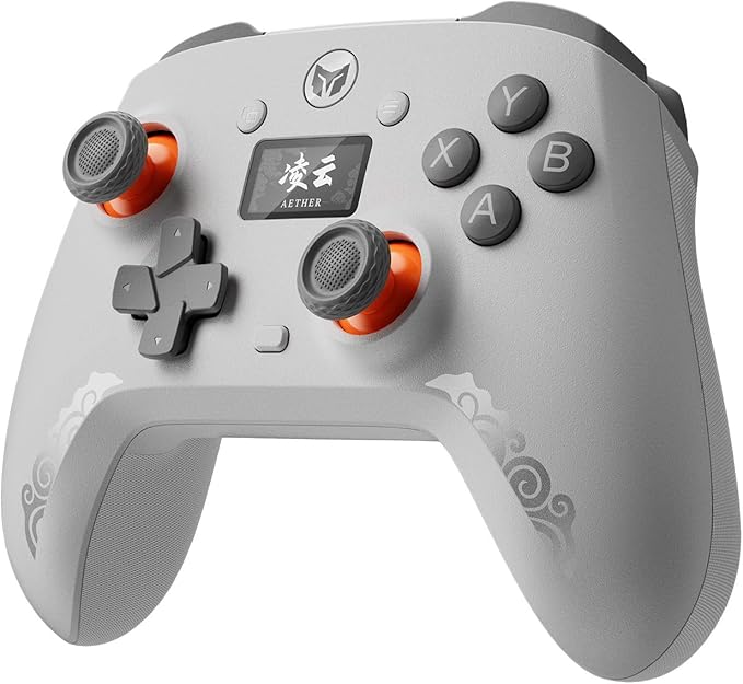 BIGBIG WON PC コントローラー 多機能LCDディスプレイ付き ホールスティック ホールトリガー 1000Hzポーリングレート PC/Switch/Android/iOS対応 2つ背面ボタン TURBO連射/HD振動機能付 AETHER ゲームパッド 有線/Bluetooth接続/2.4G無線接続可能
